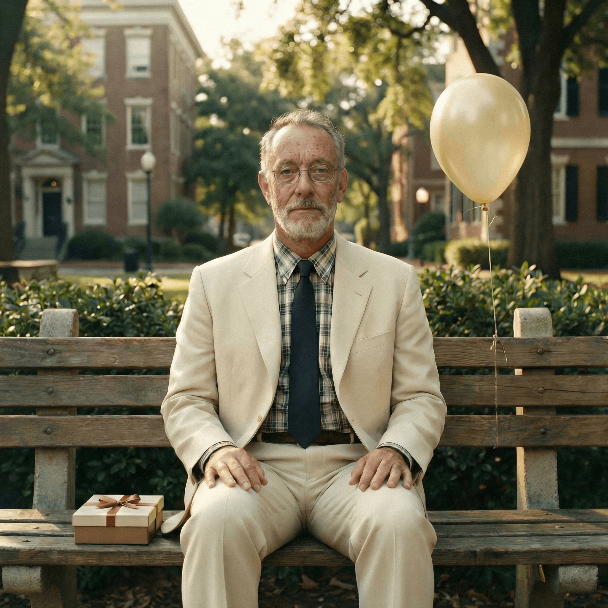 Actor styled in cinematic parody scene from a Cinematic Miscast Roast film by Field of Jack.