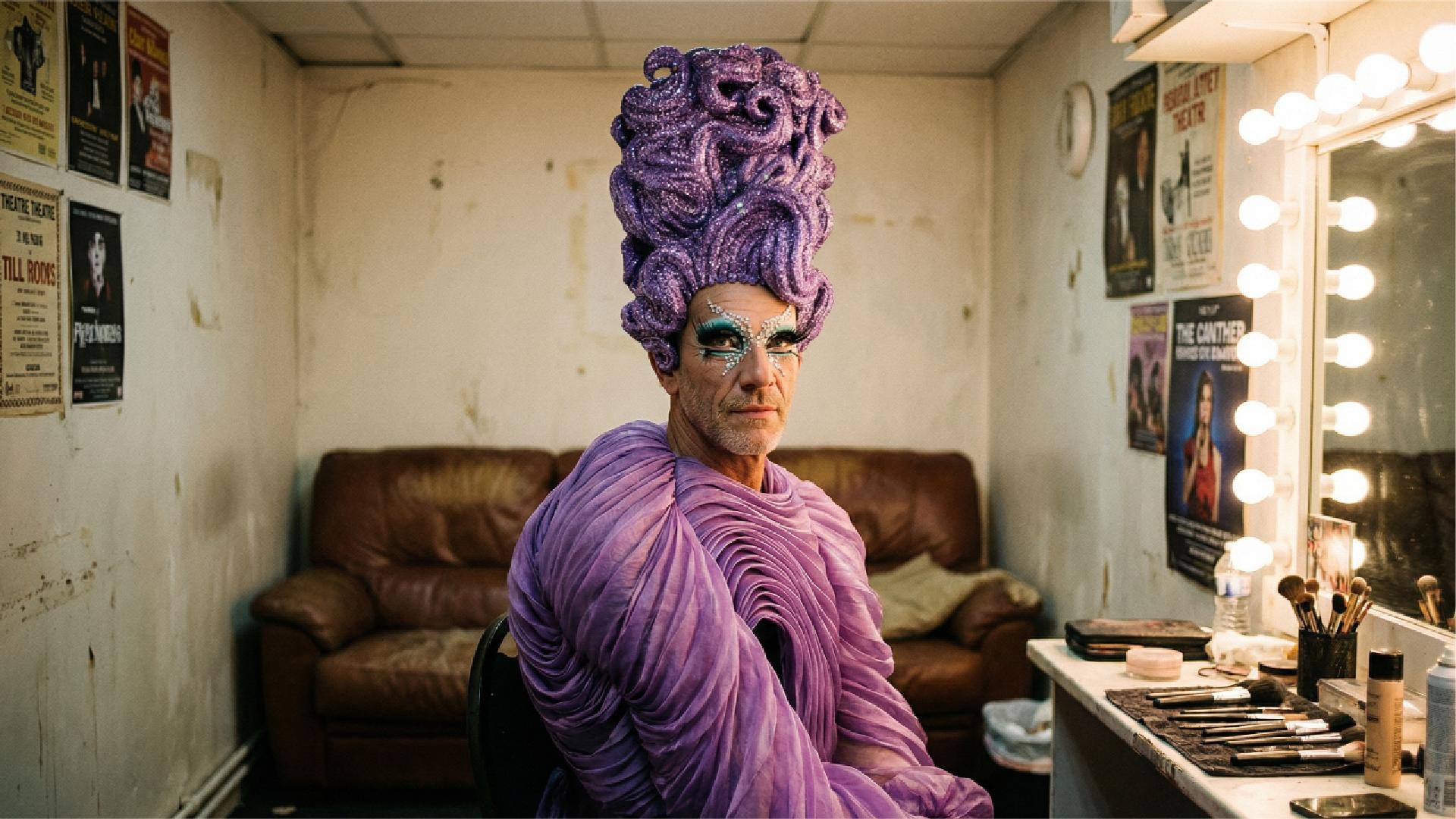 Secret Life Reveal roast film demo from Field of Jack featuring the “Britain’s Secret Drag Superstar” narrative revealing a hidden stage identity.
